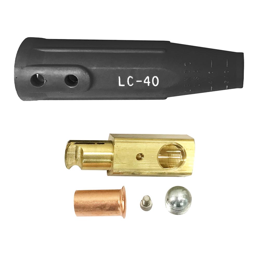 Connector Set Brass, Male Half - Black