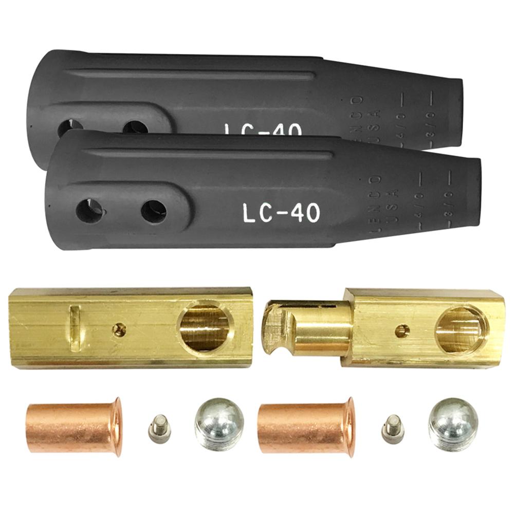 Connector Set Brass, Male/Female - Black