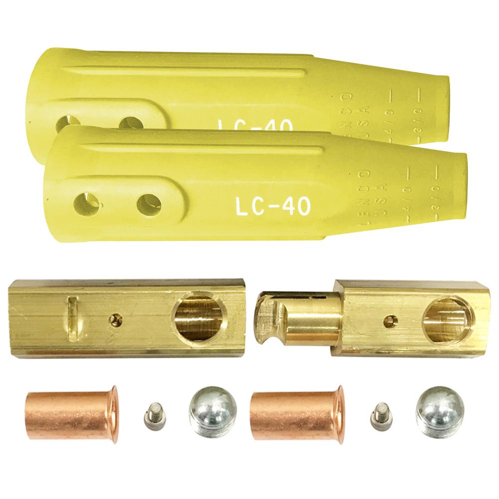 Connector Set Brass, Male/Female - Yellow