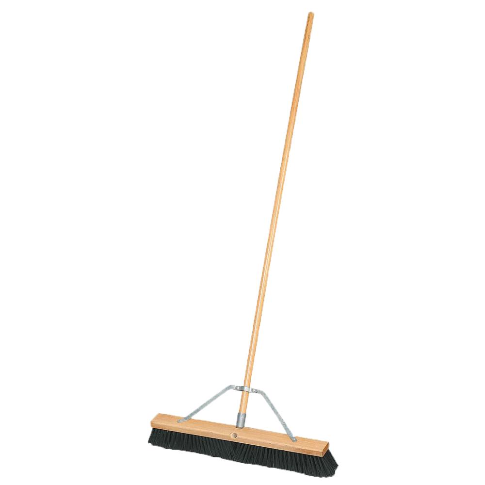 Broom Push Medium 24&#34; Head, 60&#34; Handle Assembled