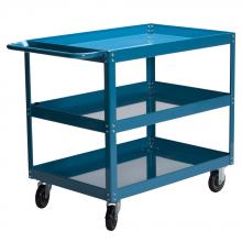 Commander Warehouse COM890/2436-3 - Cart Service Steel 24" X 36" X 34" Rubber Wheel 3 shelf