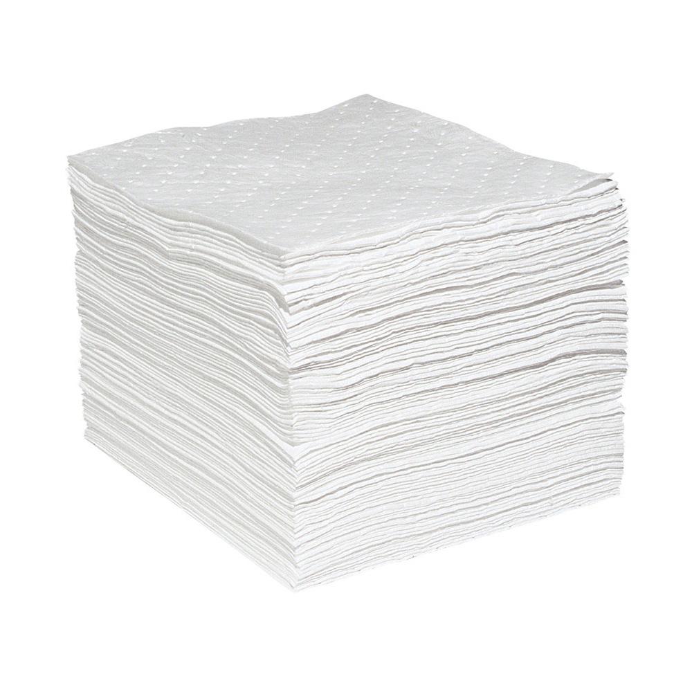 Spill Pads Absorbant White 16&#34; x 18&#34; (Oil Only) 100/Pk