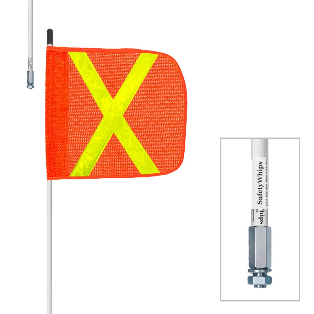 Buggy Whip HD 6&#39;  W/ Orange 11.5&#34; X Flag  Non-Powered Base & Screw Mount