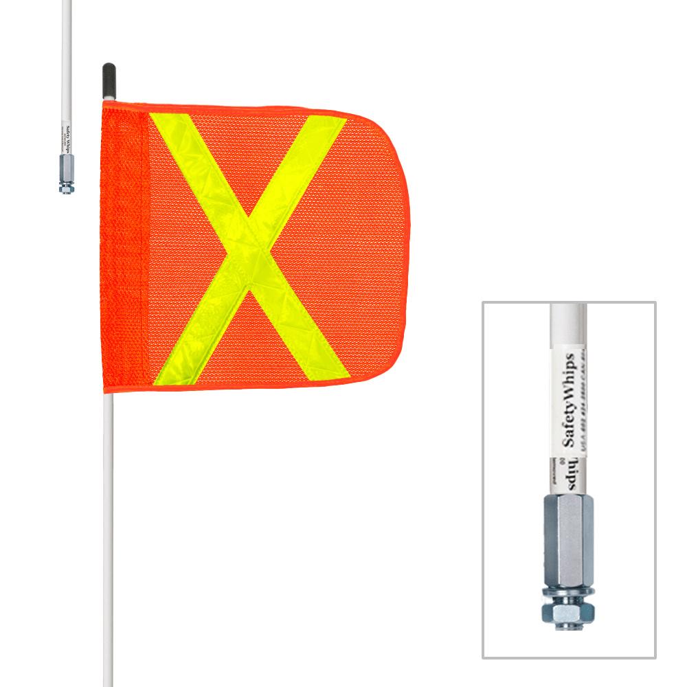 Buggy Whip HD 12&#39;  W/ Orange 11.5&#34; X Flag  Non-Powered Base & Screw Mount