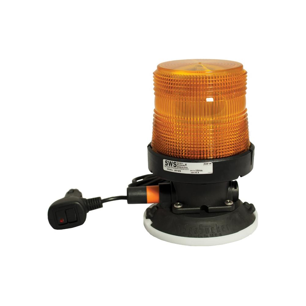 Beacon Strobing 3 Patterns Amber LED Low Profile Suction Mount