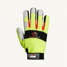 Superior Glove SPRMXGKGHVTL-XL - Glove Goatskin Leather Palm, Hi-Viz Spandex Back CLA5 Thinsulate Sz: XL