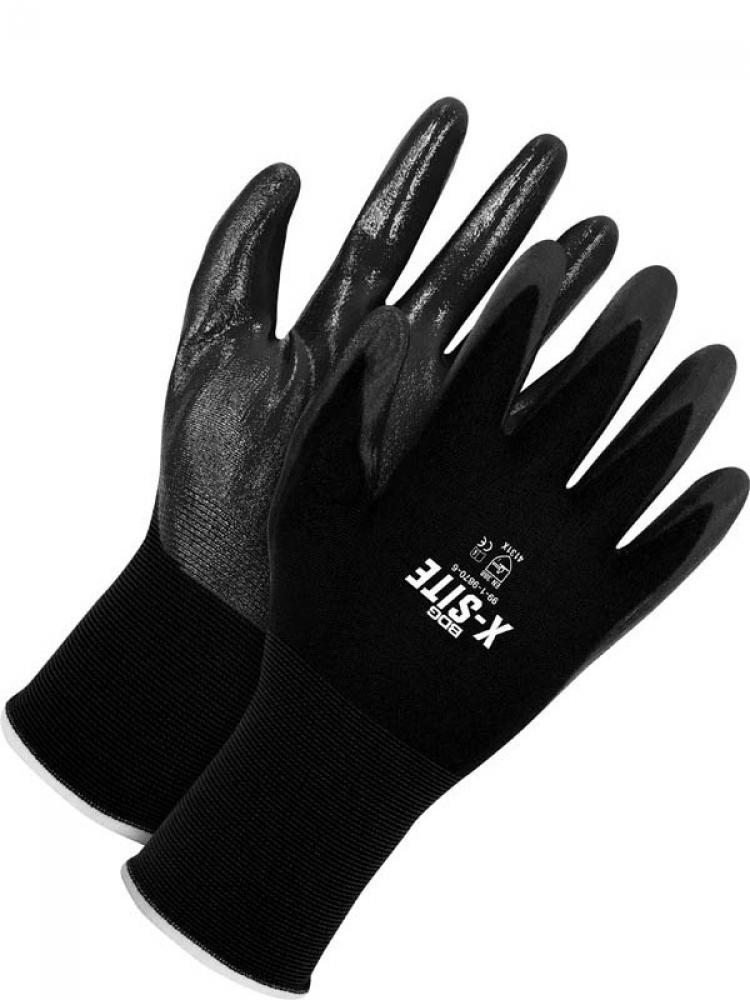 Glove Black Nylon 15-Gauge Nitrile Palm  Sz: 10