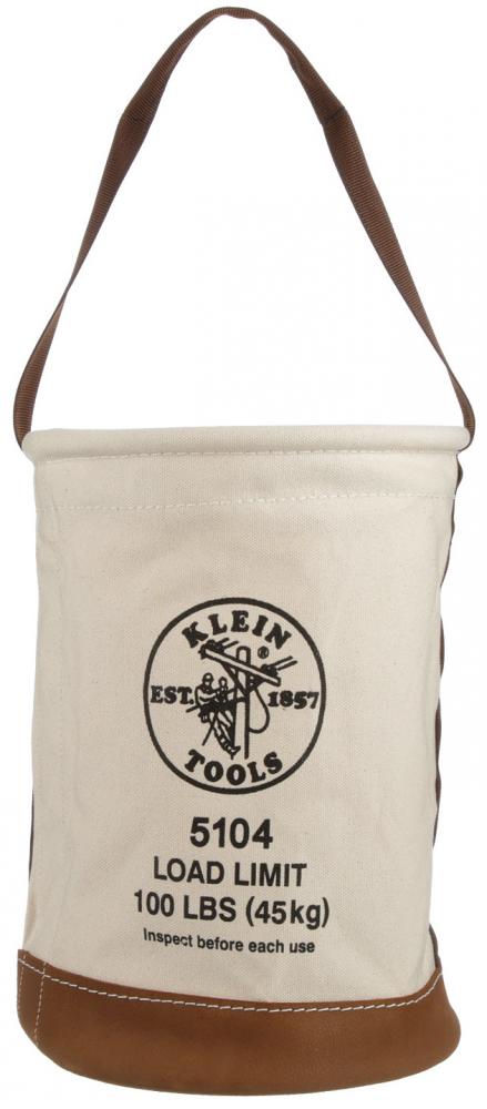 Canvas Bucket with Leather Bottom, 12-Inch