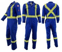 Atlas Workwear ATW1072RB-70T - Coverall 8oz Flame Resistant Royal Blue with Reflective Stripes 70T