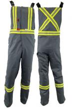 Atlas Workwear ATW3072GR-7XLT - Bib Overall 8oz Flame Resistant Gray with Reflective Stripes Sz: 7XL Tall