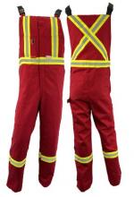 Atlas Workwear ATW3072RD-7XLT - Bib Overall 8oz Flame Resistant Red with Reflective Stripes Sz: 7XL Tall