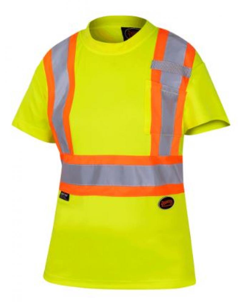 Women&#39;s T-Shirt, Hi-Viz Yellow/Green with Reflective Stripes  Sz: XS