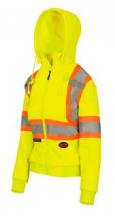 Pioneer PIO6925W-3XL - Fleece Hoodie Full Zip, Women's Yellow with 4" Reflective Stripes Sz: 3XL