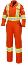 Pioneer PIO7702W-3XL - Coverall 7oz Women's Flame Resistant Orange with Reflective Stripes Sz: 3XL