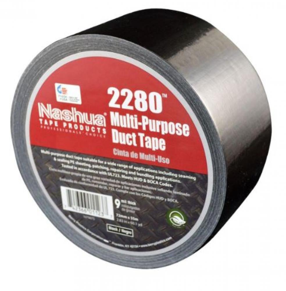 Duct Tape 2&#34; X 60yd (48mm X 55m) Black,  9mil, Polyethylene Coated