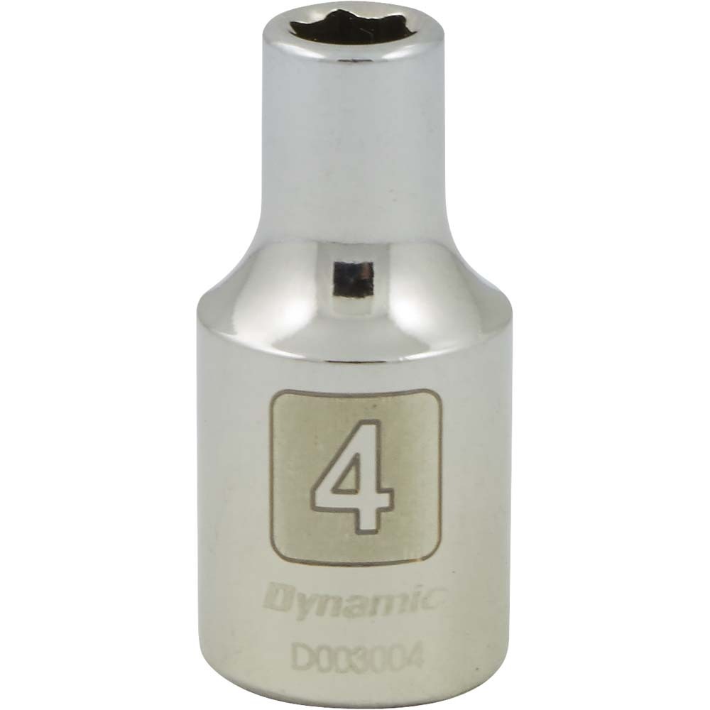 1/4&#34; Drive 6 Point Metric, 4mm Standard Length, Chrome Finish Socket