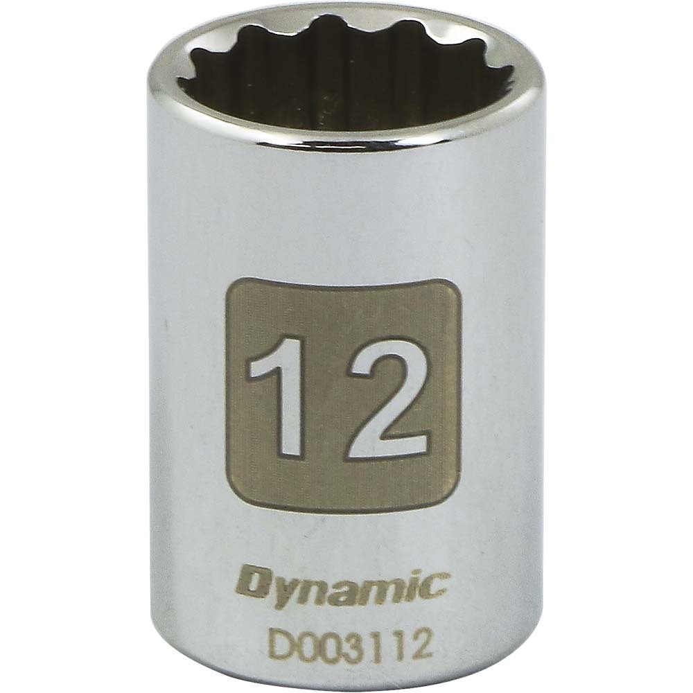 1/4&#34; Drive 12 Point Metric, 12mm Standard Length, Chrome Finish Socket