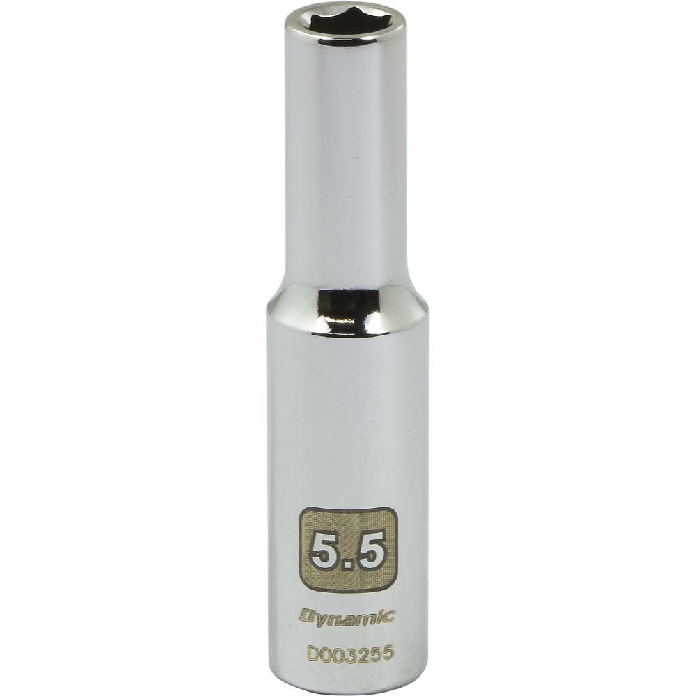 1/4&#34; Drive 6 Point Metric, 5.5mm Deep Length, Chrome Finish Socket