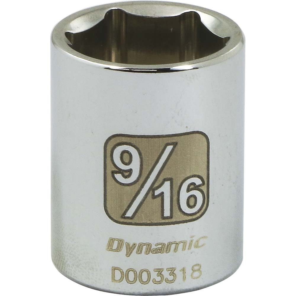 1/4&#34; Drive 6 Point SAE, 9/16&#34; Standard Length, Chrome Finish Socket