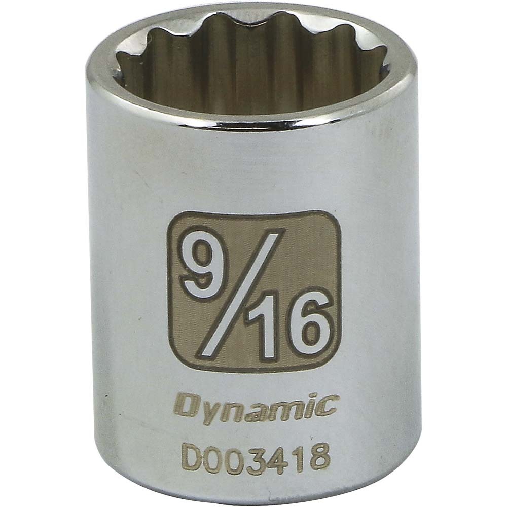 1/4&#34; Drive 12 Point SAE, 9/16&#34; Standard Length, Chrome Finish Socket