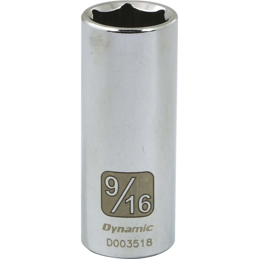 1/4&#34; Drive 6 Point SAE, 9/16&#34; Deep Length, Chrome Finish Socket