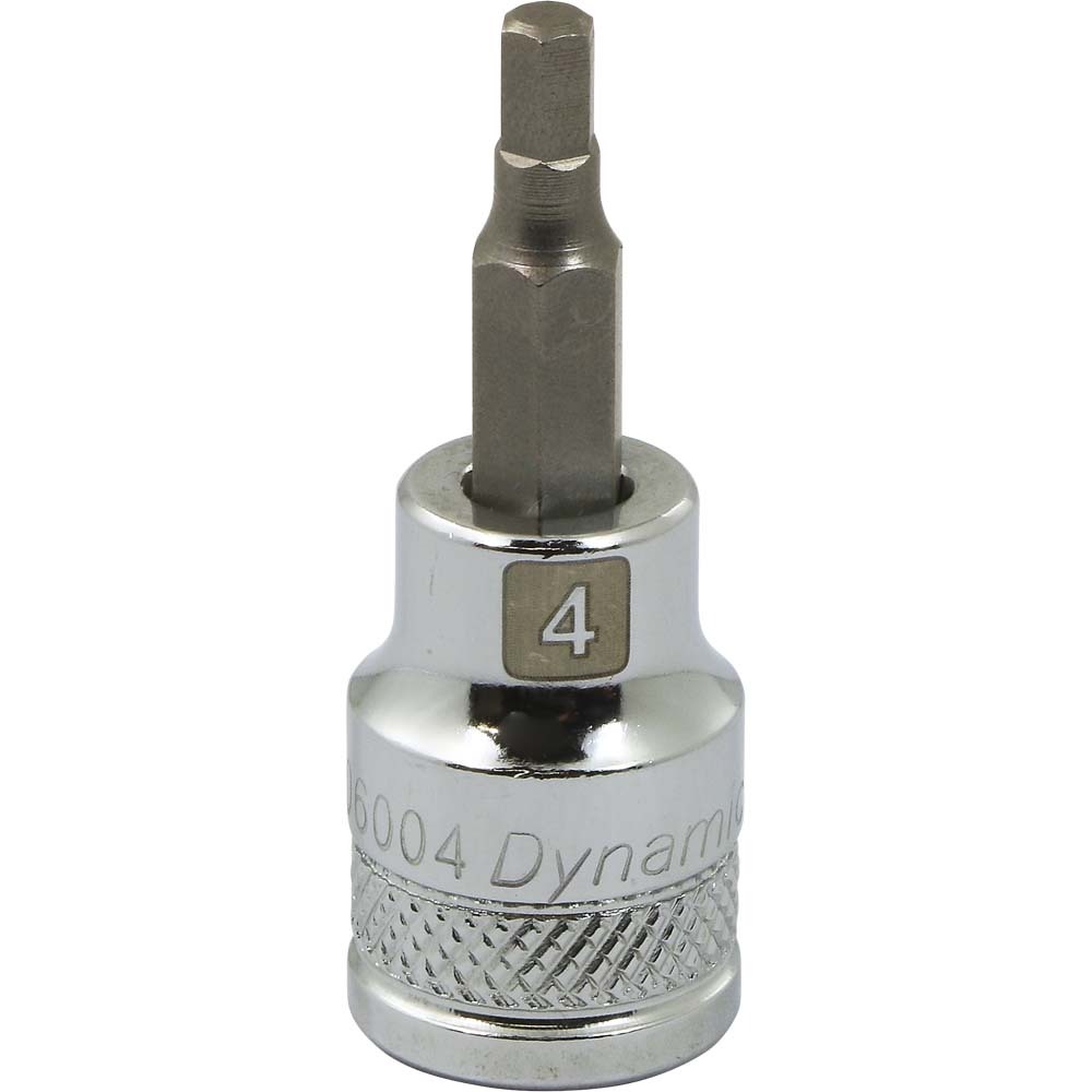 3/8&#34; Drive Metric Hex Head, 4mm Bit Standard Length, Chrome Finish Socket