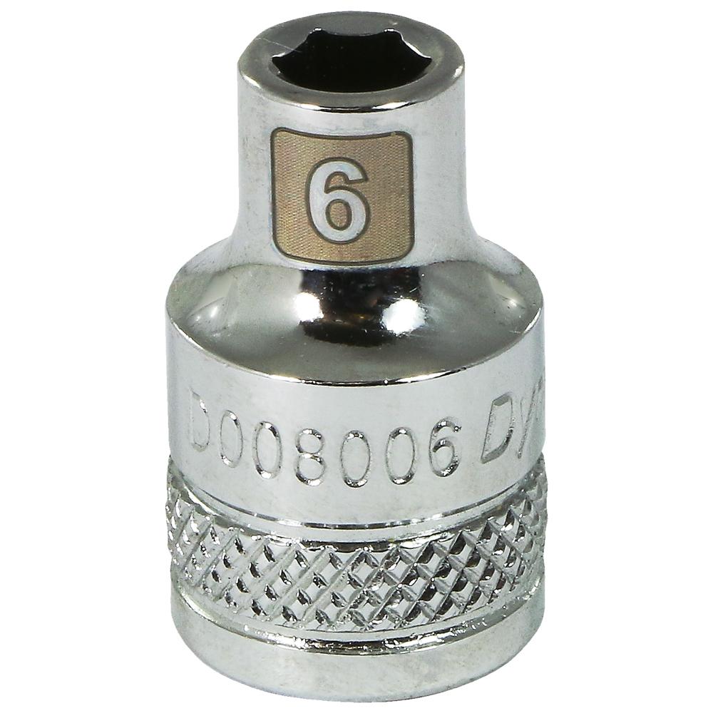 3/8&#34; Drive 6 Point Metric, 6mm Standard Length, Chrome Finish Socket