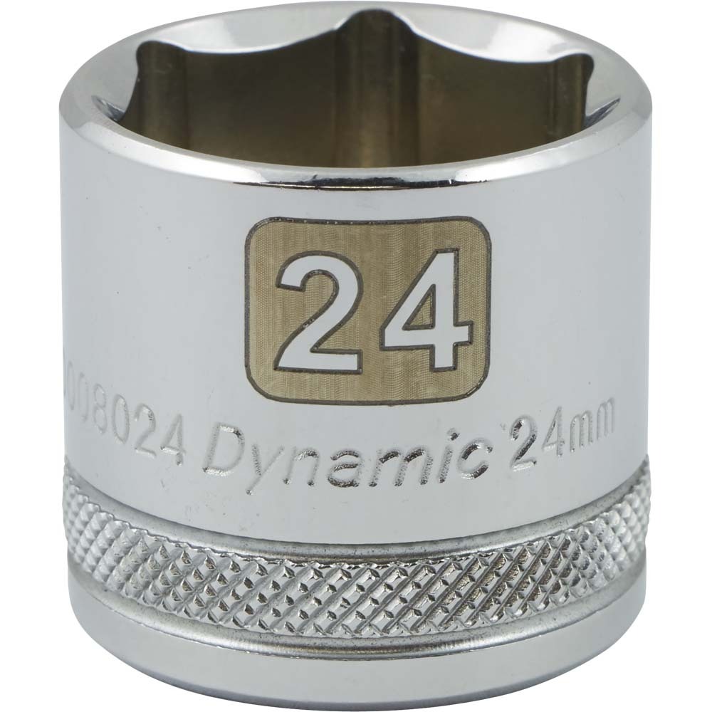 3/8&#34; Drive 6 Point Metric, 24mm Standard Length, Chrome Finish Socket