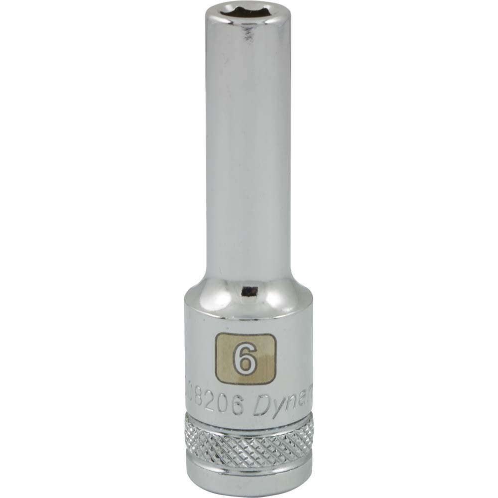 3/8&#34; Drive 6 Point Metric, 6mm Deep Length, Chrome Finish Socket