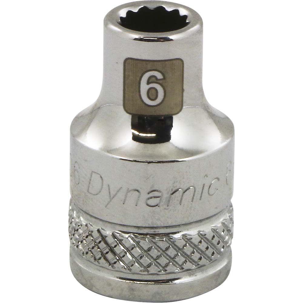 3/8&#34; Drive 12 Point Metric, 6mm Standard Length, Chrome Finish Socket