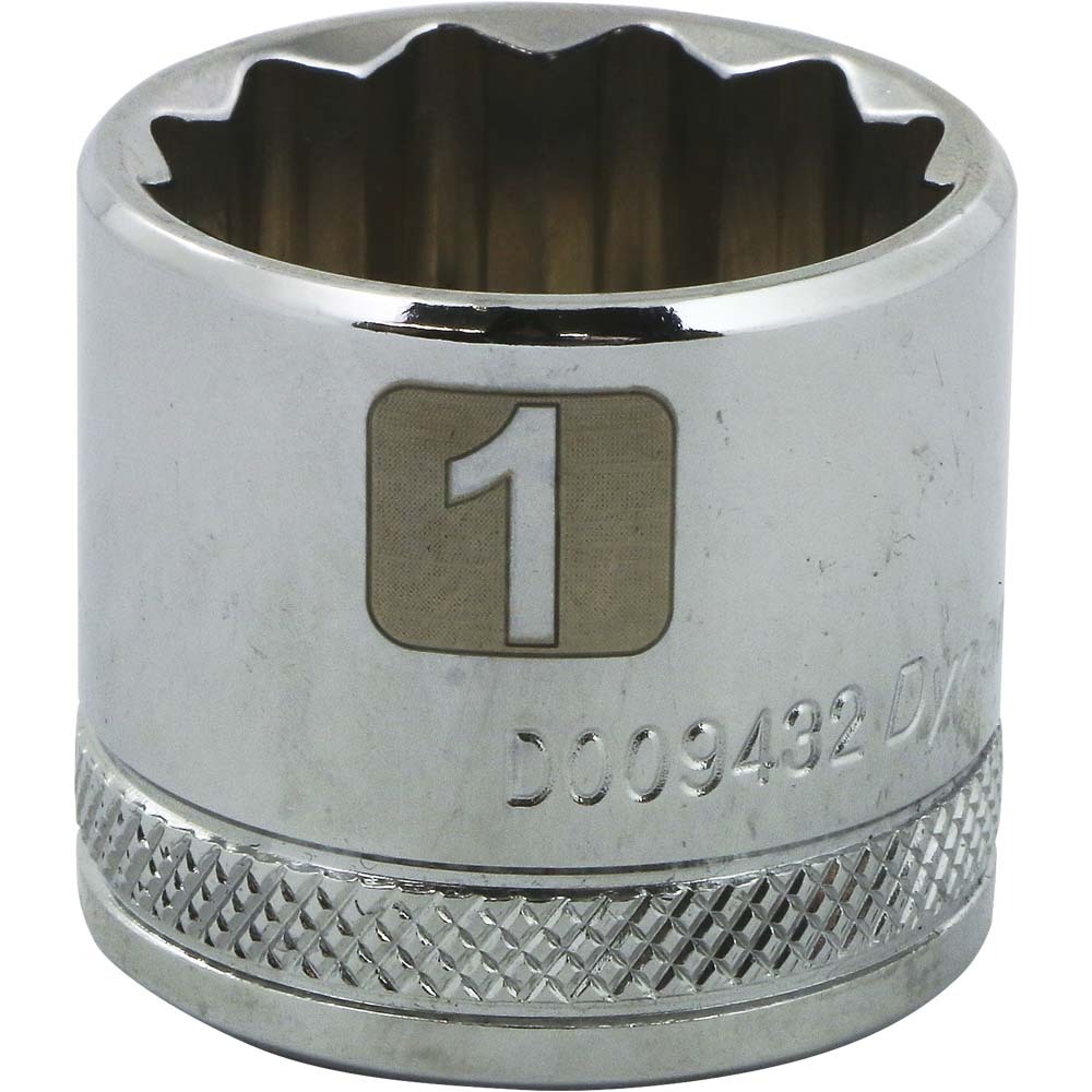 3/8&#34; Drive 12 Point SAE, 1&#34; Standard Length, Chrome Finish Socket