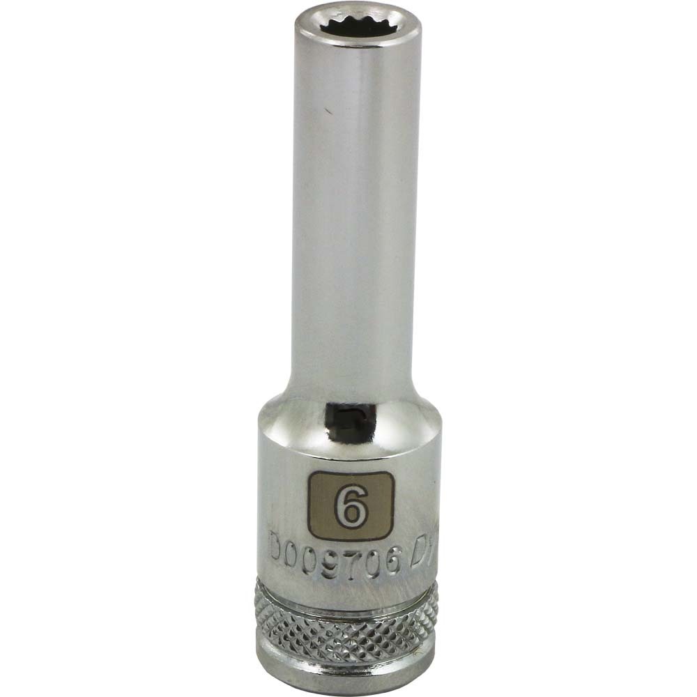 3/8&#34; Drive 12 Point Metric, 6mm Deep Length, Chrome Finish Socket