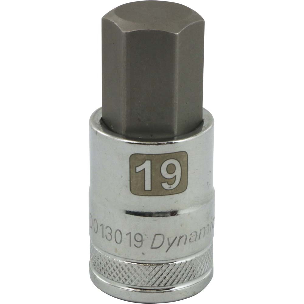 1/2&#34; Drive Metric Hex Head, 19mm Bit Standard Length, Chrome Finish Socket