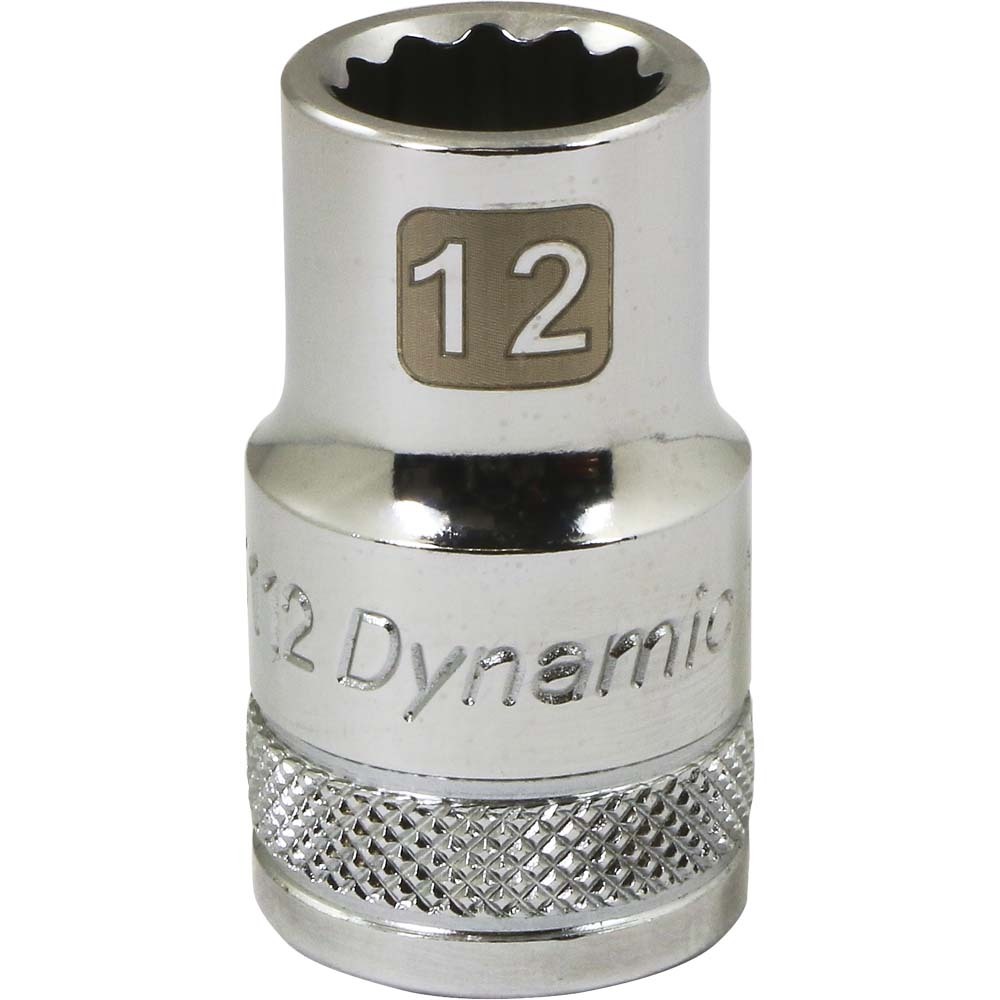 1/2&#34; Drive 12 Point Metric, 12mm Standard Length, Chrome Finish Socket