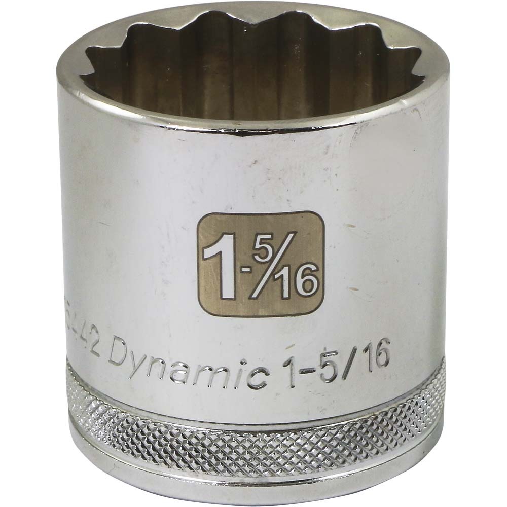 1/2&#34; Drive 12 Point SAE, 1-5/16&#34; Standard Length, Chrome Finish Socket