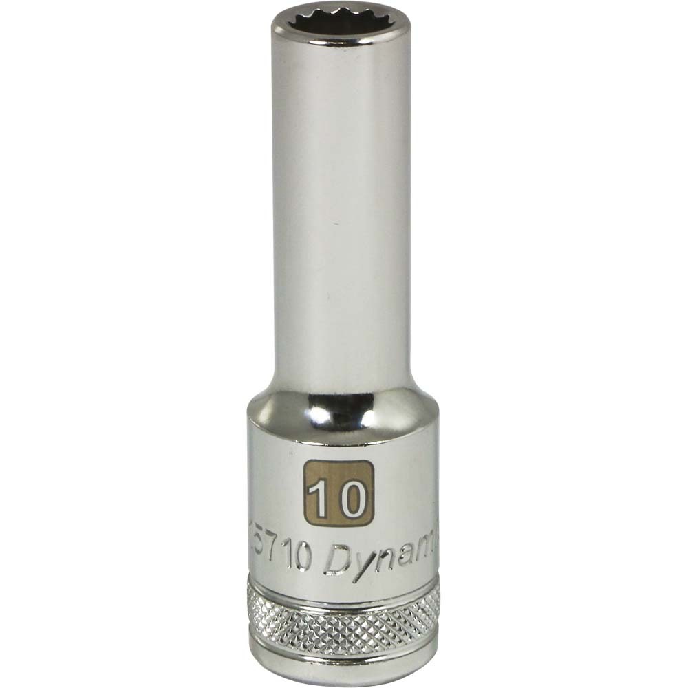 1/2&#34; Drive 12 Point Metric, 10mm Deep Length, Chrome Finish Socket