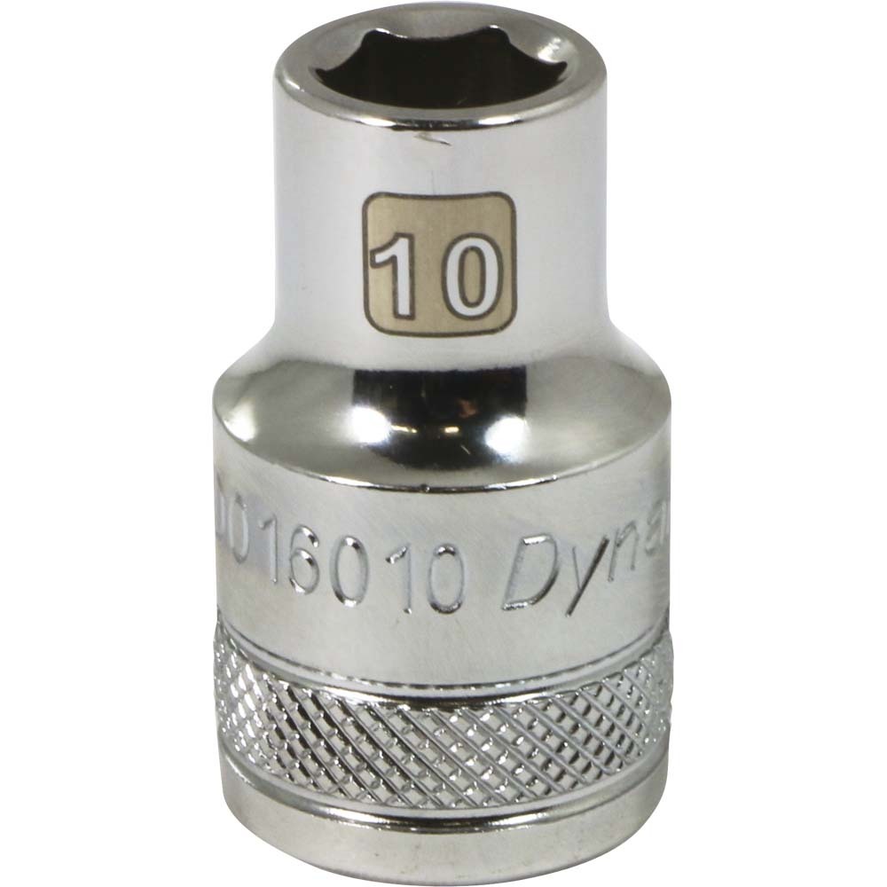 1/2&#34; Drive 6 Point Metric, 10mm Standard Length, Chrome Finish Socket