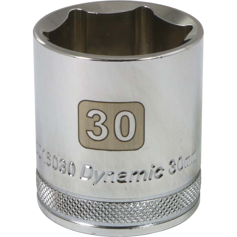 1/2&#34; Drive 6 Point Metric, 30mm Standard Length, Chrome Finish Socket