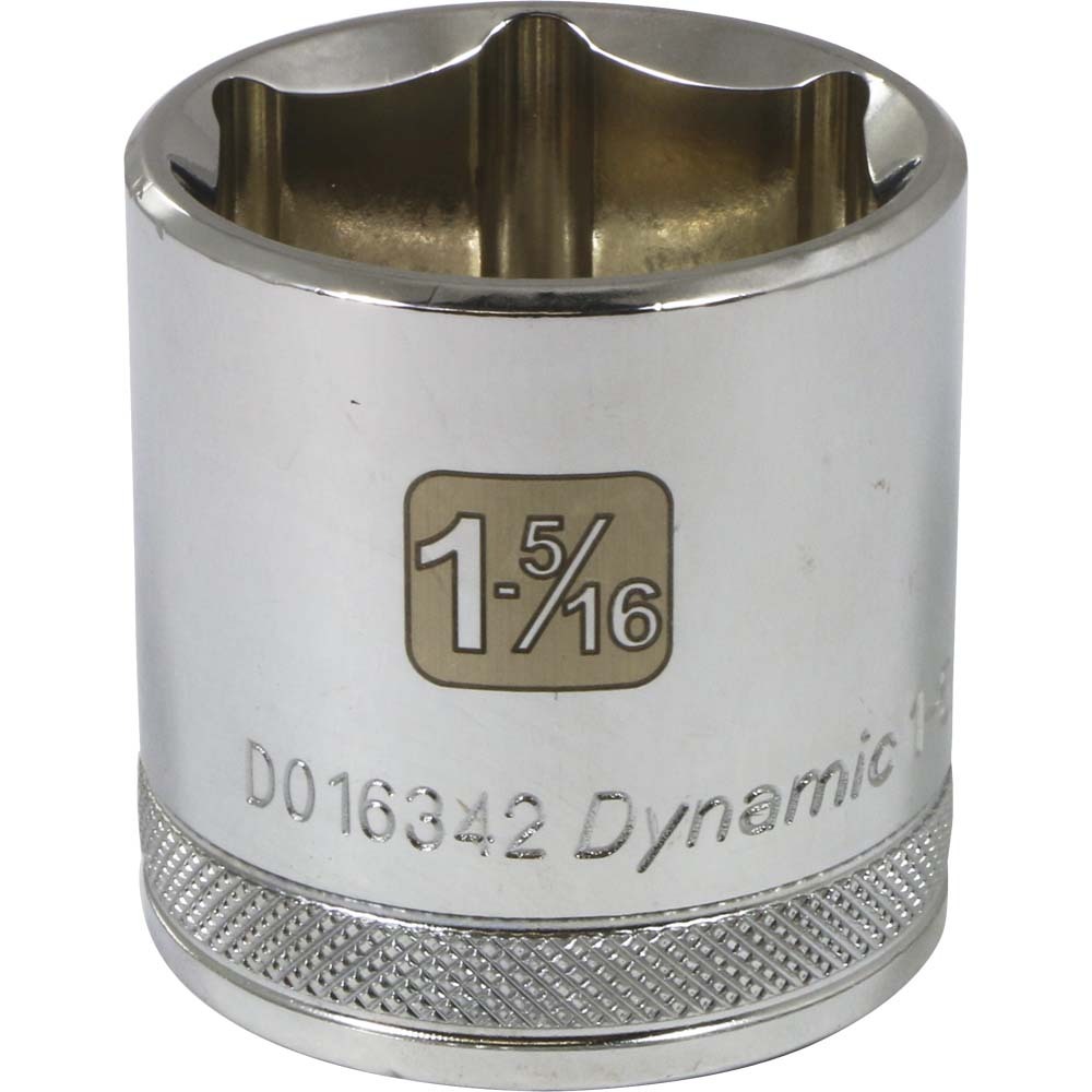 1/2&#34; Drive 6 Point SAE, 1-5/16&#34; Standard Length, Chrome Finish Socket