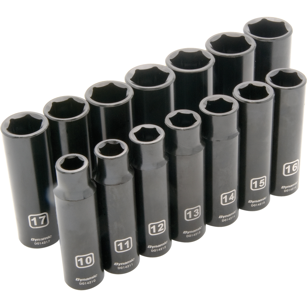 1/2&#34; Drive 14 Piece 6 Point, Deep Impact, Metric Socket Set, 10mm - 23mm