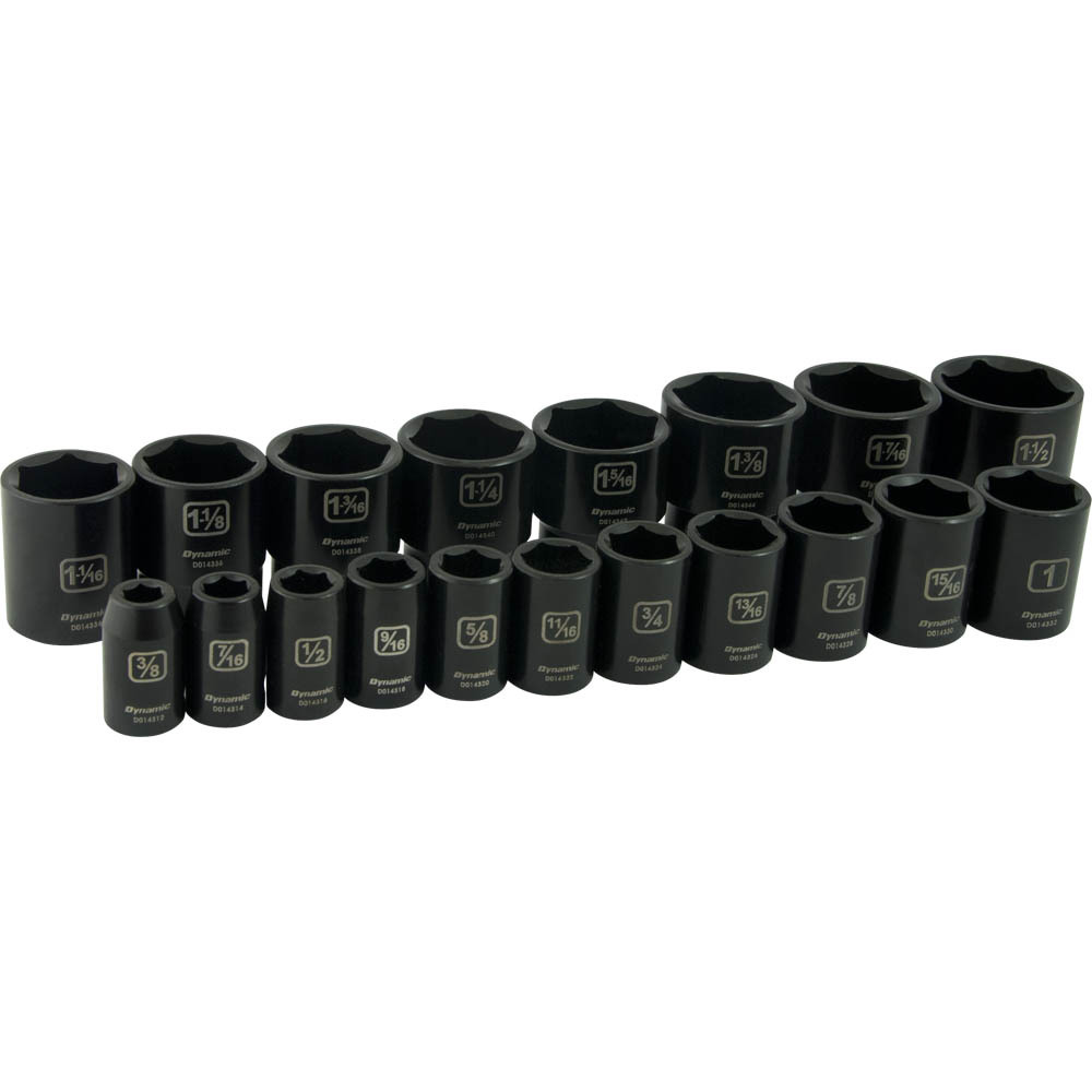 1/2&#34; Drive 19 Pieces 6 Point Standard SAE Impact Socket Set