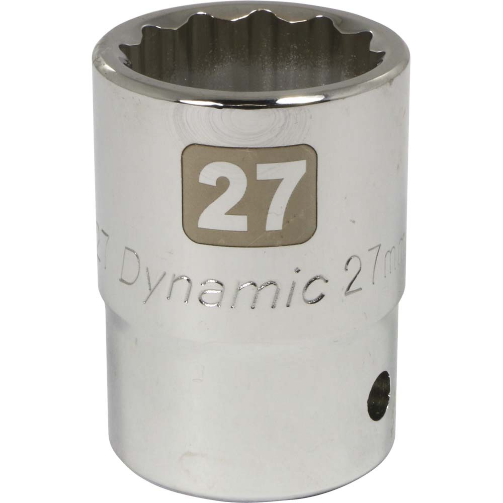 3/4&#34; Drive 12 Point Metric, 27mm Standard Length, Chrome Finish Socket