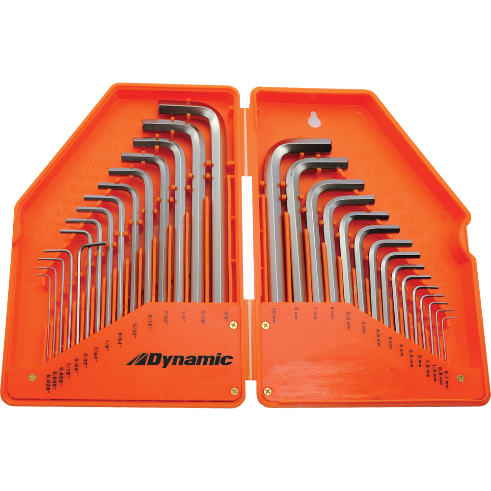 30 Piece SAE & Metric Hex Key Set, .028&#34; - 3/8&#34; & .7mm - 10mm