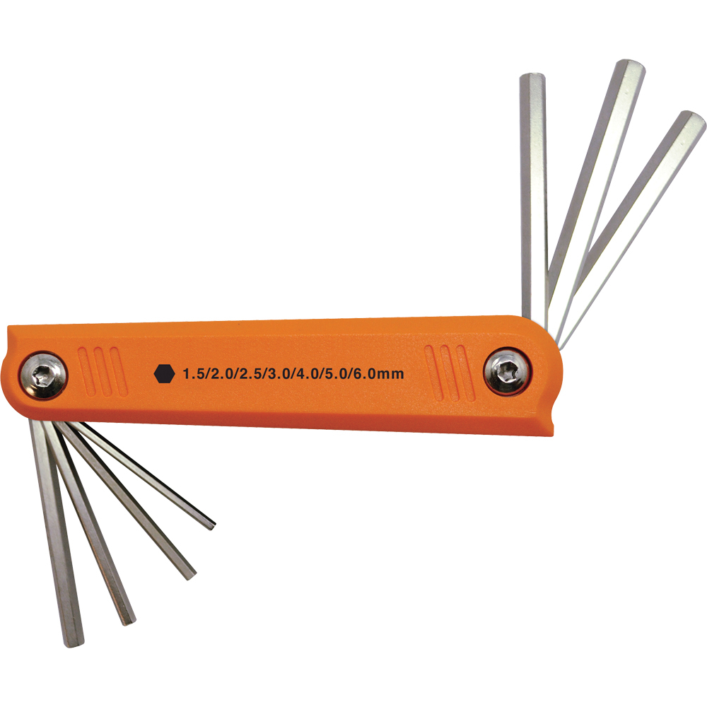 7 Piece Metric Folding Hex Key Set, 1.5mm - 6mm