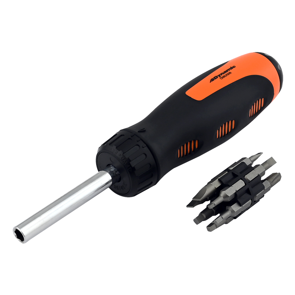 13 Piece Ratcheting Screwdriver Set, 12 Bits