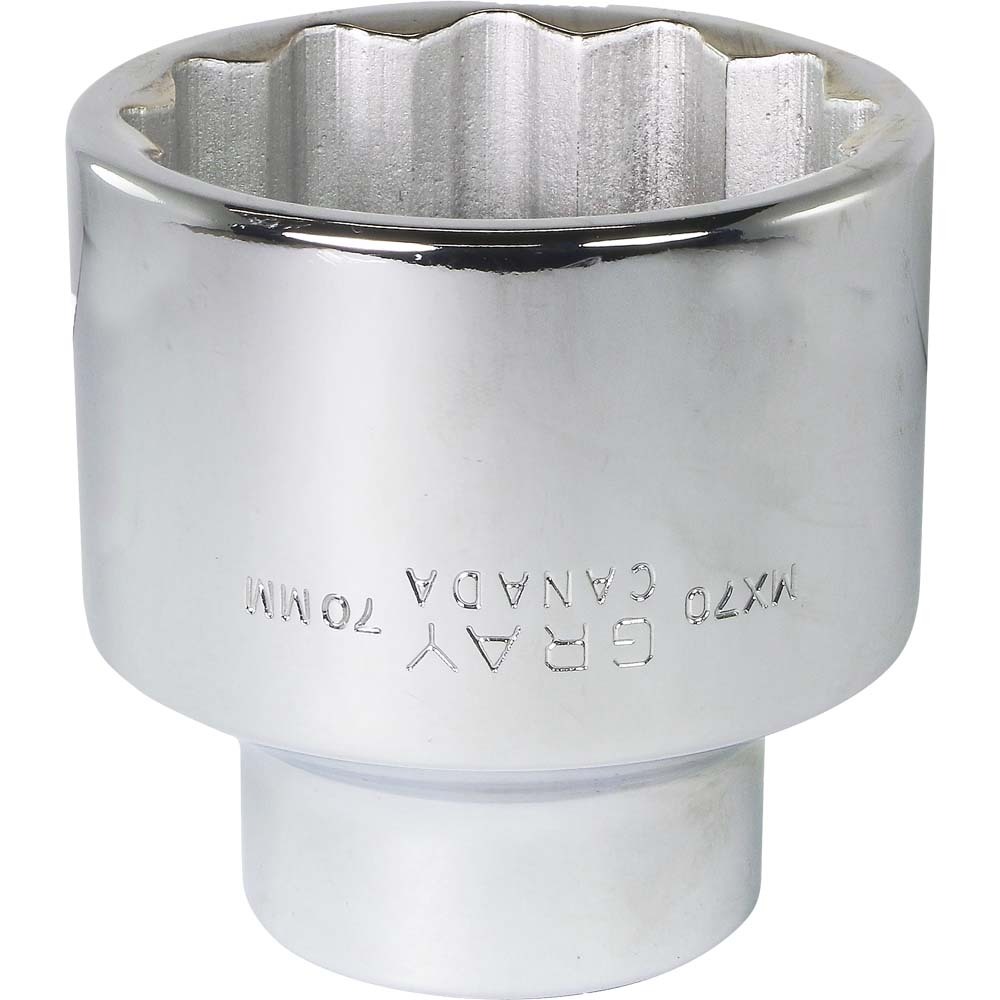 Chrome Socket 1&#34;Dr x  70MM Standard 12Pt