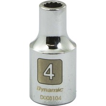 Gray Tools D003104 - 1/4" Drive 12 Point Metric, 4mm Standard Length, Chrome Finish Socket