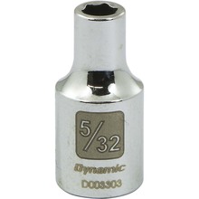 Gray Tools D003303 - 1/4" Drive 6 Point SAE, 5/32" Standard Length, Chrome Finish Socket