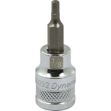 Gray Tools D006052 - 3/8" Drive SAE Hex Head, 1/8" Bit Standard Length, Chrome Finish Socket