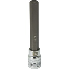 Gray Tools D006410 - 3/8" Drive Metric Hex Head, 10mm Long Bit, Chrome Finish Socket